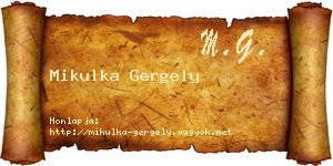 Mikulka Gergely névjegykártya